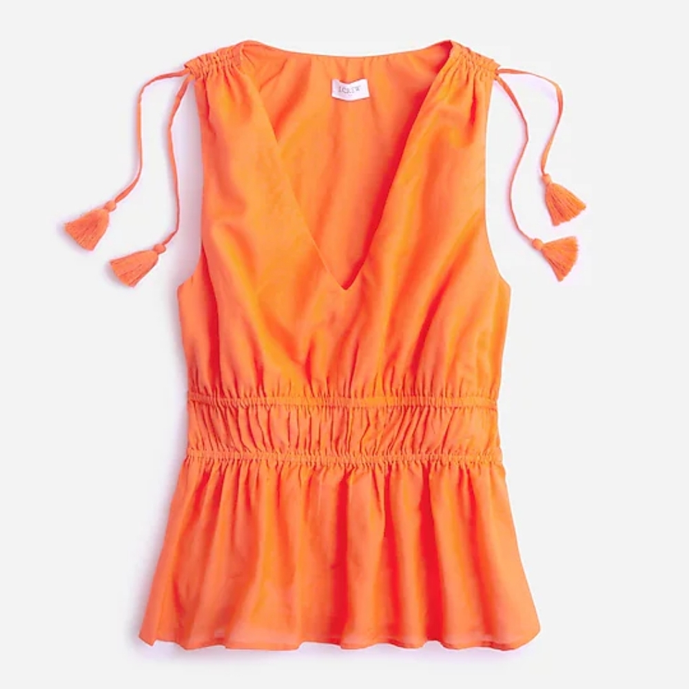 J. Crew Orange V-neck Cotton Viscose top size S *new with tag*